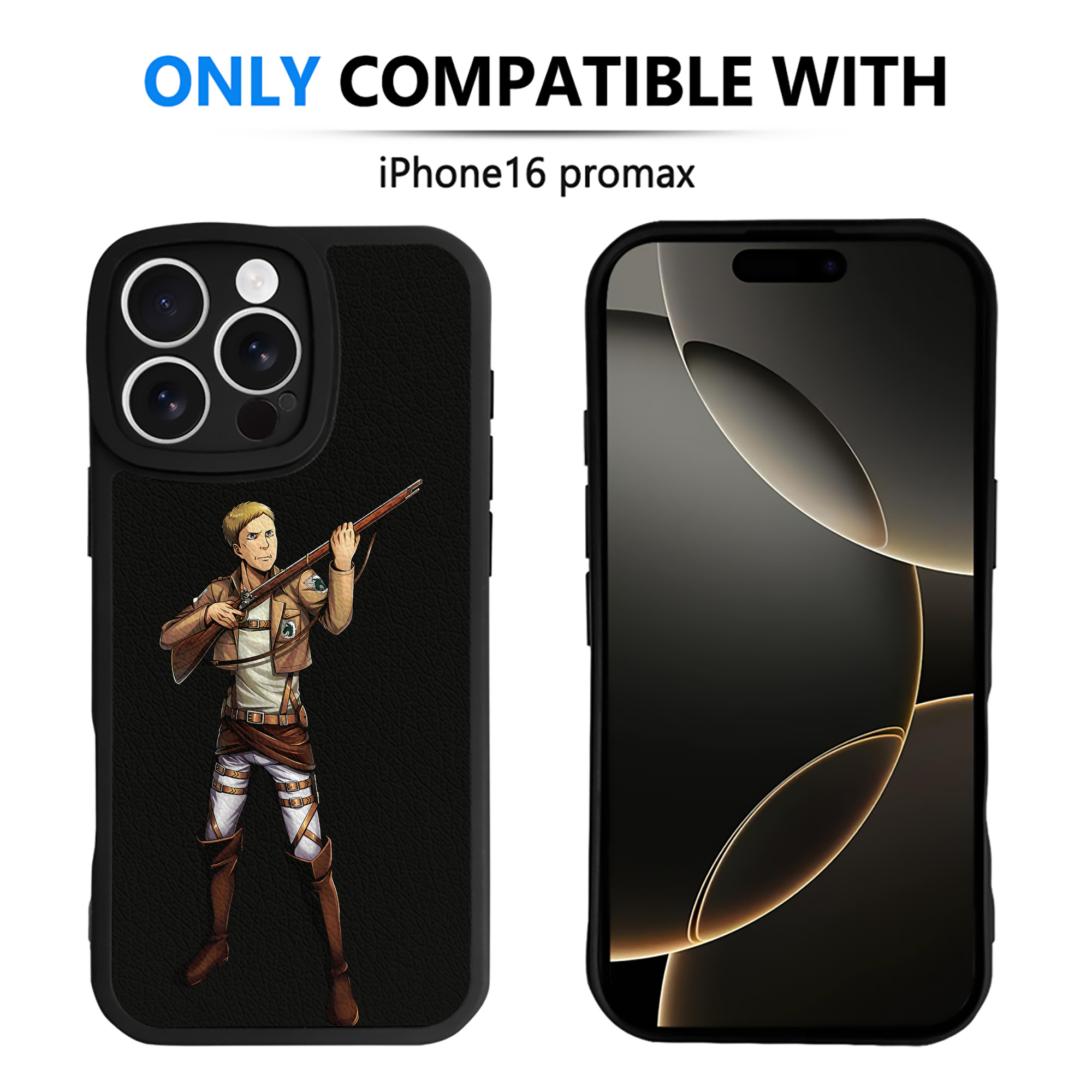 （画像用） 進撃の巨人 Attack on Titan 【iPhone 16シリーズ対応】シリコンスマホケース（レザー調） 材質：シリコン